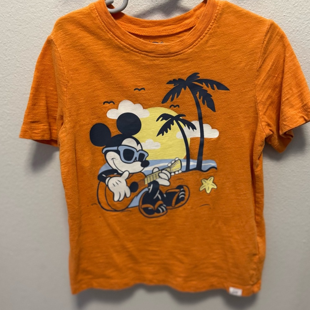 Baby Gap And Disney Mickey Mouse Chilling On The Beach With Guitar. Size 5T.